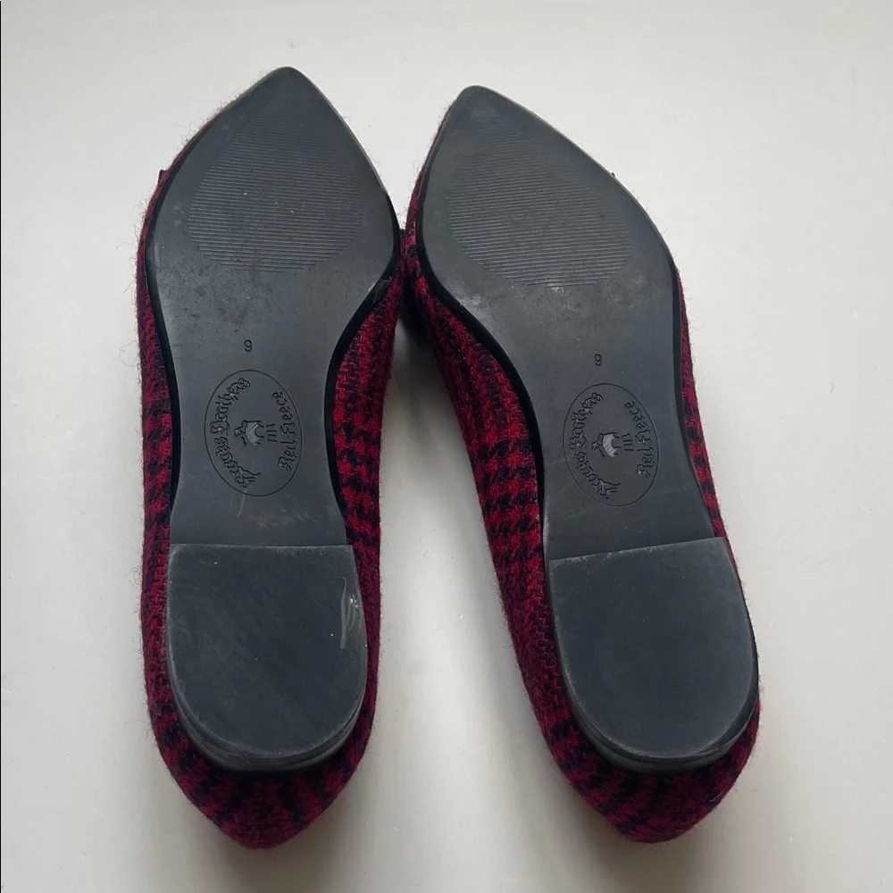 Brooks Brothers Navy and Red Plaid Pointed Toe Ballet Flat Shoes